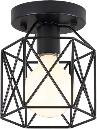 Industrial Semi Flush Mount Ceiling Light, Mini Pendant Light