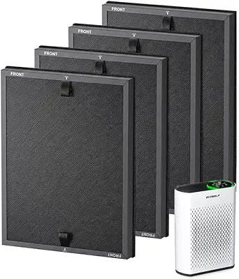 4 Pack HAP602 Air Purifier Filter Replacement for ECOSELF HAP602 HAP602WF - H13 True HEPA 3-in-1 Filtration System, High-Efficient Filtration with Activated Carbon