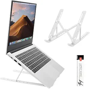 Portable Laptop Stand, Ergonomic Laptop Mount Support, Detachable Laptop Riser Notebook Holder Compatible with MacBook, Dell, Lenovo More 10-15.6" Laptops, Silver