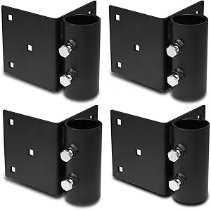 4 Pcs Stationary Dock Side Leg Pipe Holder,Floating Dock Posts Hardware Holder Sleeve for Pipe Pole,7/16" Holes for 3/8" Carriage Bolts with Adjustable Mounting Screws Galvanized