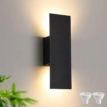 Single Hardwired Black LED Wall Light Bathroom Sconce 3000K Indoor