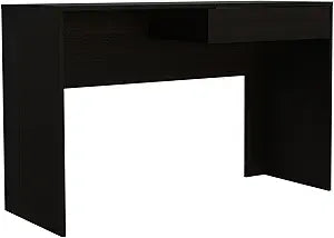 Tuhome Acre Computer Desk with One Drawer, Modern Design, Black Finish, Compact Writing Desk for Home Office or Study