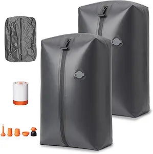 Vacuum Storage Bags For Travel,2 Pack 18L Large Vacuum Bags With Cordless Pump,Vacuum Seal Bags For Clothing Travel,Recycled IP68 Waterproof Vacuum Travel Bags for Suitcase and Backpack