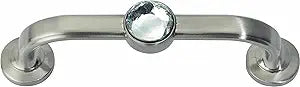 Atlas Homewares 344-BRN Legacy Crystal Brushed Nickel 3.7-Inch Bracelet Pull