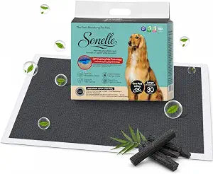 Charcoal Pee Pads for Dogs - Large 29.5"x23.6" Puppy Pads, Activated Charcoal Odor Control - Leak-Proof CET Edge, 7-Layer 800ml Absorption, Quick-Dry - Made in Korea - 30 Count
