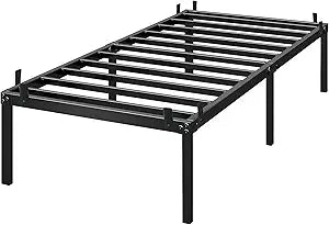 Metal Folding Bed Frame,Twin Size Bed Frame with Storage Space