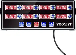 Precision Kitchen Timers for Cooking  8 Channel Commercial Kitchen Timer Restaurant Kitchen Supplies  Stainless Steel Digital LED Chef Cooking Timer  Reminder Function, Loud Alarm, Black
