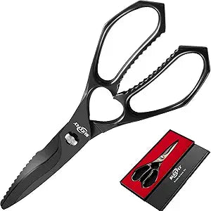 SUCCFLY Kitchen Scissors for FoodPremium Kitchen Shears Heavy Duty8.8Ultra Sharp Meat Scissors Detachable BladeAll Steel Poultry Shears Black Titanium PlatedAnti-Slip Cooking Scissor All Purpose
