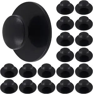 20 Pcs Self-Stick Cabinet Knobs, Black, ABS