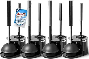 FORASTO 4Pack 2 in 1 Toilet Brush and Plunger Set, Extended Handle Plunger,Toilet Bowl Brush Plunger Set,Bathroom Cleaning Tools,Toilet Brush Plunger Combo,Cleaning Supplies, Cleaning Brush