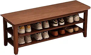 SOBIBO Shoe Rack Bench for Front Door Entrance, Solid Wood Shoe Bench for Closet, Entryway, Mudroom, Hallway, 39.4 inches
