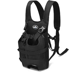 Wakytu Dog Front Carrier Backpacks for Small Dogs, Legs Out Pet Carrier Sling Backpack with Adjustable Padded Ventilated Shoulder Straps, Easy-Fit for Traveling Hiking Camping, Medium