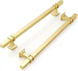 9BUILD 10 Pack 7.5 Inch Brushed Gold Cabinet Hardware - T Bar Kitchen Pulls