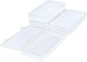 4 Pack Rectangular Clear Plastic Storage Containers