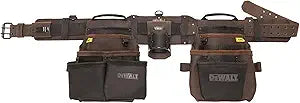 DEWALT Leather Tool Belt Organizer with 18 Pockets, Heavy Duty Construction (DWST550113)