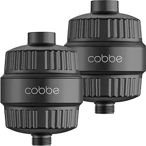 Cobbe HD HEAVY DUTY High Output Shower Filter 2 Pack  99% REMOVAL Shower Head Filter for Hard Water, Heavy Metals, Chlorine and Harmful Substance, Improve your skin and hair - Black