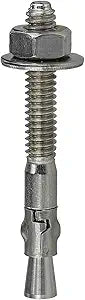 L.H. Dottie W38234 Wedge Anchor, Full Thread, 3/8-Inch-16 TPI Hole Diameter by 2-3/4-Inch Length, Zinc Plated, 50-Pack