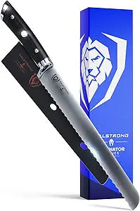 Dalstrong Serrated Bread Knife - 10 inch - Gladiator Series Elite - Forged High-Carbon German Steel - G10 Handle Kitchen Knife - Sheath Included - Razor Sharp Slicer - Slicing Knife - NSF Certified