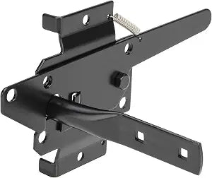 Heavy Duty Self-Locking Gate Latch for Wooden Fence Post Mount, 1Pcs Black