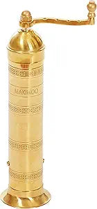 Original Greek Pepper Mill, European Style Salt and Pepper Grinder, 9-Inch (Brass)