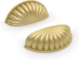 Asidrama 10 Pack 3 Inch(76mm) Brushed Gold Kitchen Cabinet Handles, Bin Cup Cabinet Pulls Kitchen Cabinet Hardware for Cabinet Cup Pulls