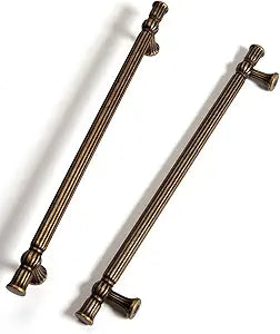 Antique Brass Cabinet Pulls - 7.56 Inch(192mm) Hole Center Classic Vintage Drawer Handles Zinc Alloy ,Kitchen Cupboard Bathroom Dresser Cabinet Hardware (5, Antique Brass, 7.56" (192mm)Hole Centers)