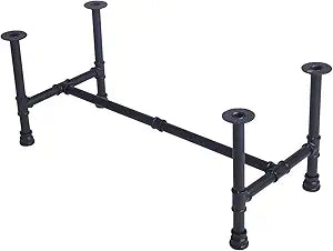 MBQQ Black Rustic Diameter 1/2 Desk Leg,Industrial Pipe Decor Furniture Table Legs,Flanges and Pipes for Custom Vintage Tables and Furniture Decorations, DIY Kit with Hardware(L x W 17.7 x H 15.7")