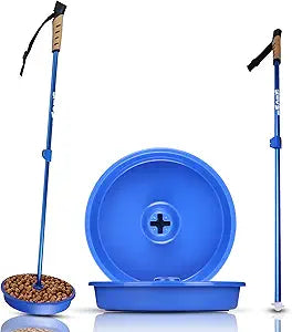 UpBowl No Bend Pet Bowl Kit  Pole & 2 Bowls | Easy Lift, Fill & Place Dog or Cat Bowls Without Bending