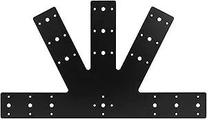 Sihnman 24.0"x13.5" Powder Coated 6:12 Pitch Gable Bracket (1 pc). Heavy Duty 3mm Structure Steel for Decorative Gable Plate, Cedar Gable Bracket, Steel Truss Base Fan for Truss Roof Plate, Pergola
