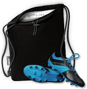 SmellWell Freshener Bag XL  Black | Shoe Bags for Travel, Golf Shoe Bag & Cleat Bag with Activated Bamboo Charcoal | Odor Eliminating & Moisture Absorbing Shoebag