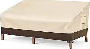Vailge Heavy Duty Patio Sofa Cover, 100% Waterproof 3-Seater Outdoor Sofa Cover,Lawn Patio Furniture Covers with Air Vent and Handle,79" Wx 37" Dx 35" H,Beige&Brown