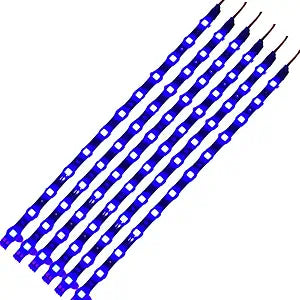 DC 12V Waterproof 1Ft Flexible LED Strip Light (Blue,Pack of 6)