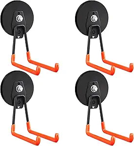 4PCS Large Strong Magnetic Hooks For Hanging Heavy Duty, 3.5in Neodymium Magnet Storage Utility Hooks, Industrial Magnet Hook, Steel Long Magnetic Holder Hanger Organizer For Garage Garden Power Tools
