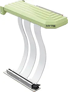 Hyte PCIe 5.0 Hyper Riser - PCI Express Gen 5.0 Vertical Riser Cable with Reinforced Metal Slot - Matcha Milk (Green)