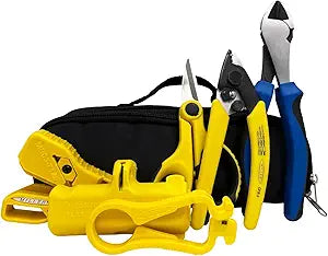 Miller FTTX Flat Drop End Prep Kit  Complete Fiber Optic Tool Kit for FTTH Drop Cable Stripping, Slitting & Termination Prep