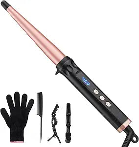 Tapered Curling Wand Iron 0.5 to 1 Inch for Short, Medium & Long Hair