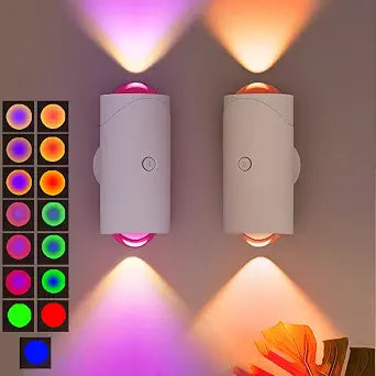 Rechargeable Motion Sensor Light Indoor, Magnetic RGB Wall Sconces 2 Pack