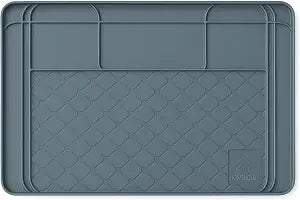 Premium Under Sink Mats for Kitchen Waterproof, 34" x 22" (Customizable to Smaller Sizes), Silicone Under Kitchen Sink Mat for Bathroom Cabinets, Holds up to 3.3 Gallons of Liquid  Grey