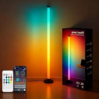 Ledagic IC+RGBW Led Corner Floor Lamp USB Powered App, Remote Control,1Pack