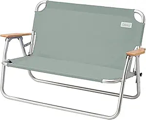Coleman Living Collection Premium Outdoor Bench, Lightweight Folding Bench Seats 2 People, Supports up to 450lbs, Great for Patio, Yard, Deck, Campsite, Tailgate, & More