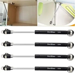 DerBlue 4-Pack 10inch 100N/25lb Gas Struts for Cabinets - Professional Cabinet Shocks and Gas Struts