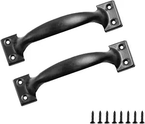 5" / 120mm Iron Cabinet Pulls, Vintage Rustic Style - Black, 2pcs