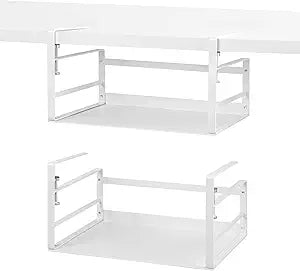 Nxconsu 2 Pack Under Shelf Storage Organizer, Adjustable Knob-Lock Hanging Basket for Kitchen Cabinet Pantry Cupboard Desk, Heavy Duty Metal, 30LB, White, Medium(13.38" W9.84" D, Interior H 4.7")
