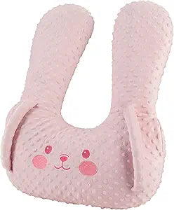 BEBAS U-Shaped Kids Travel Pillow for Car - Comfortable Neck and Head Support Pillow for Sleeping on Long Trips, Cute Cartoon Design, Ideal for Car Seats, Booster and Home Use, Great Gift IdeaPink