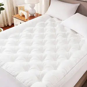 Cosybay 4 Inch Memory Foam Mattress Topper Queen for Back Pain Relief, Quilted Pillow Top Fitted Mattress Pad with 360 All-Around Elasticized Pocket, 6-21'' Deep Pocket