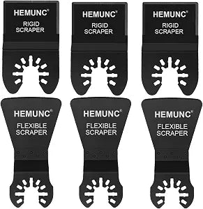 6 Oscillating Tool Scraper Blades Flexible Rigid Scraper Blade, for Removal of Caulk,Vinyl Flooring,Paint,Carpet,Tile Adhesives