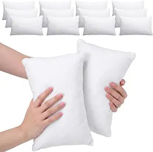 Geelin 12 Pack Small Pillows Bulk 7"x11" Mini Travel Pillows with Zipper for Airplane Daycare Camping Machine Washable Soft Tiny Cushion for Sleeping Neck Lumbar Pets Car Nap (Classic,White)