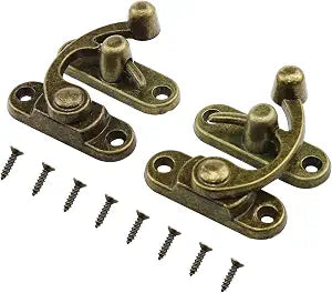 Vintage Swing Arm Lock Left and Right Swing Hook Lock for Luggage/Jewelry Box/Toolbox Adjustable Latch Classical Style 4PCS (1.73 * 1.5inch)