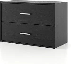 Homes: Inside + Out Apexa 2-Drawer Wooden Stackable Storage Drawers, Small Food Pantry Cabinet, Cajonera De Madera, Underbed Drawer Dorm Teen Room Decor & Bedroom, Home Office, Kitchen, Black