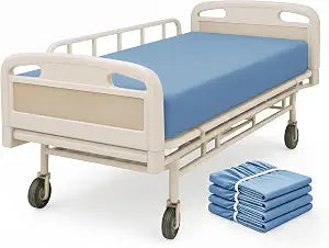 VACVELT 4 Pack Hospital Bed Fitted Sheets, 36" x 80" with 12-Inch Deep Pocket, Hospital Bed Sheets for Home Use, Soft Microfiber Fabric, Easy Care & Wrinkle Resistant, Blue
